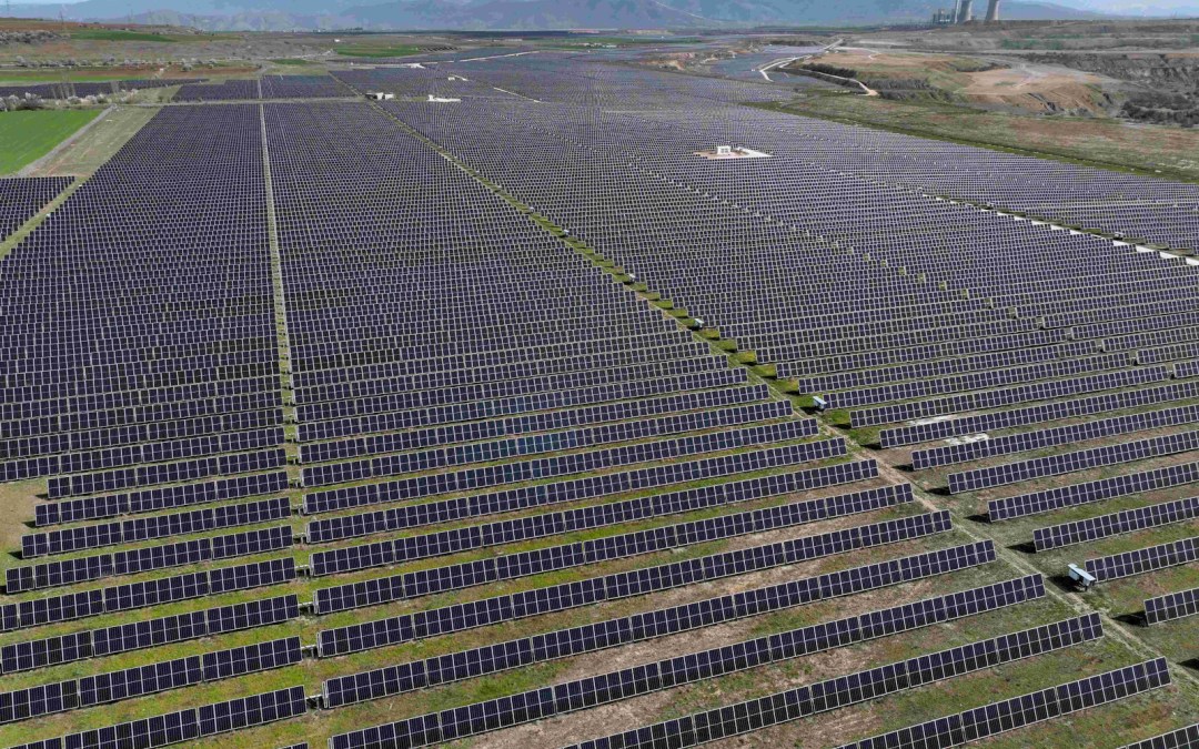 A slarge olar farm in Central Macedonia
