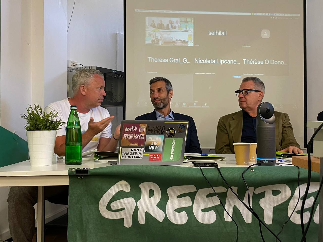 Speakers on a panel at a Greenpeace event