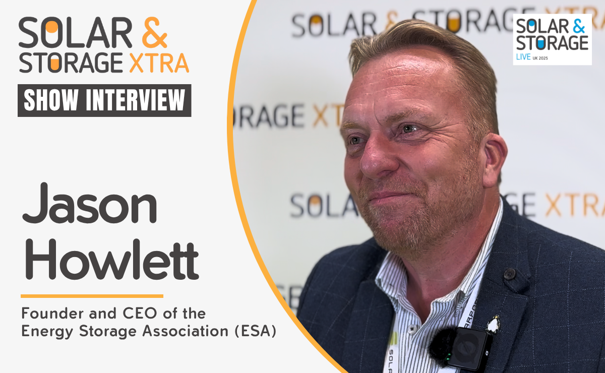 Graphic for an interview with Jason Howlett, Founder and CEO of the Energy Storage Association (ESA)