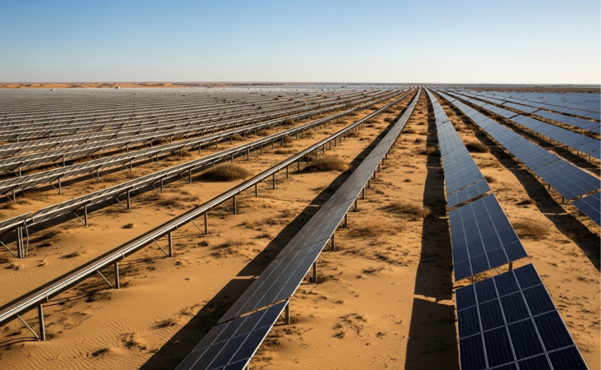 Solar panels in the desert
